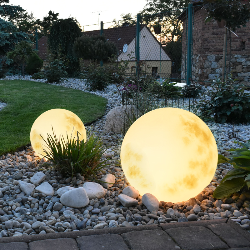 Moon Light Outdoor Waterproof Garden Light Solar Lawn Light Moon Light Landscape Atmosphere Ball Light Cross-border Exclusive