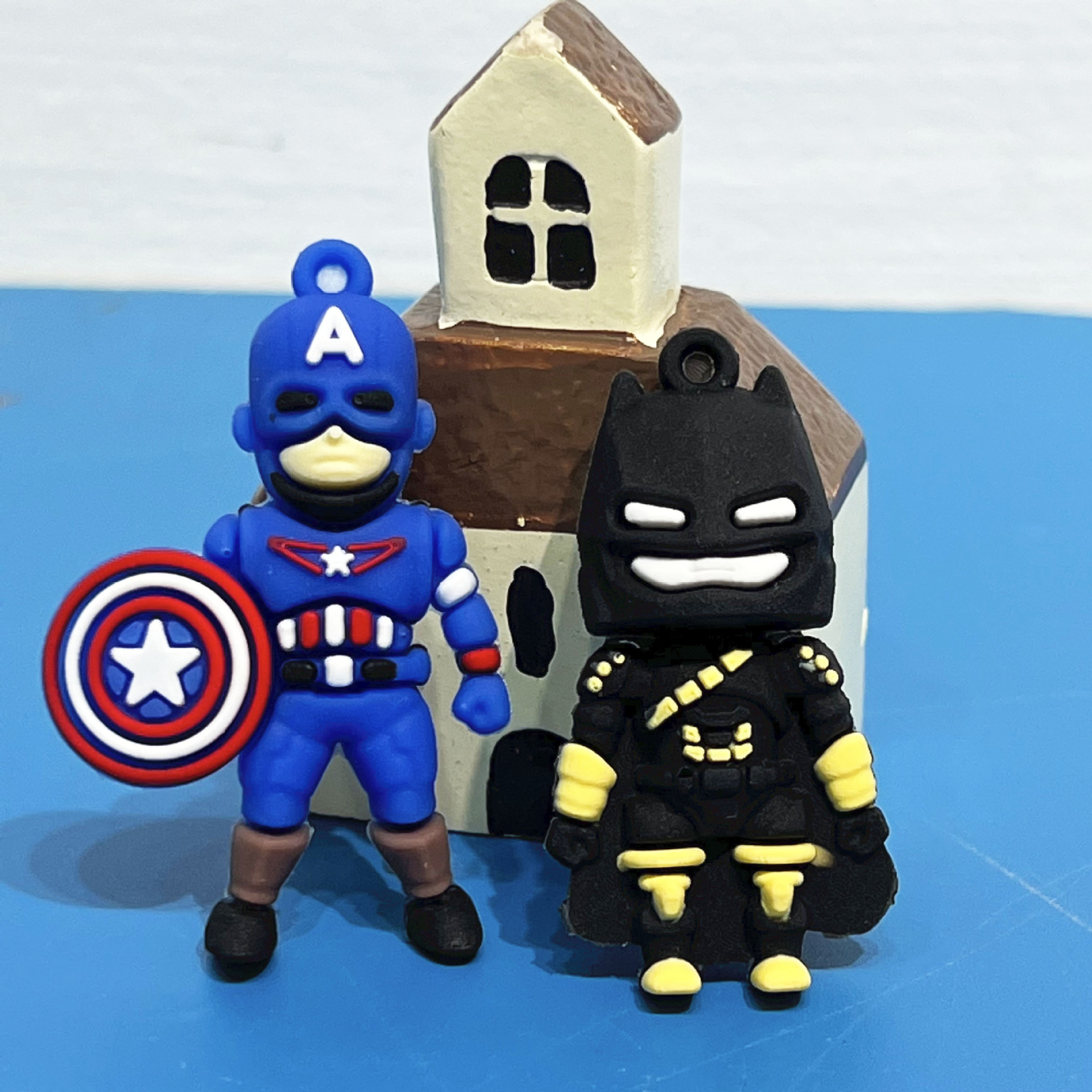 Cartoon Q version Avengers Spider-Man Iron Man Captain America Doll Keychain Pendant Blind Box Gift