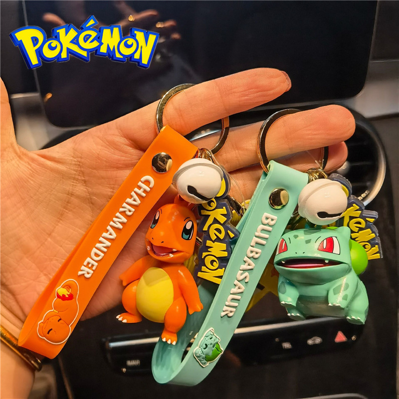 Langbowang genuine Bao Ke Meng Pikachu keychain female male cute trendy Cartoon Doll car bag pendant