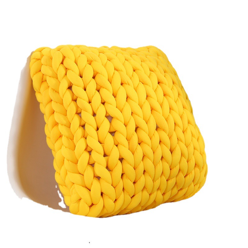 ohhio new filling core yarn hand-woven pillow coarse wool woven pillow cloth woven pillow manufacturers
