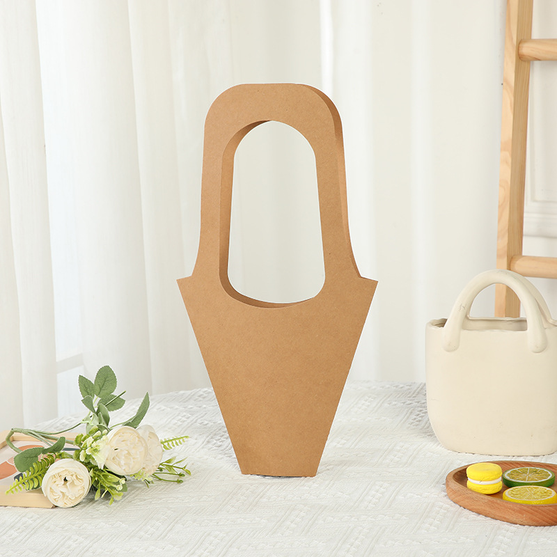 INS bouquet kraft paper tote creative gift gift flower gift bag anniversary gift portable kraft paper bag