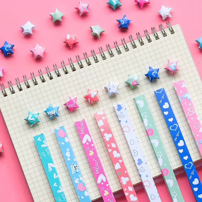 Gradient Star Origami Luminous Star Paper Strip Folded Star Origami Hand Origami Color Paper Hand Special Double-sided