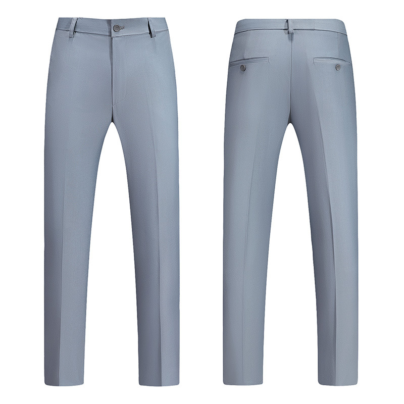 2023 foreign trade new men's solid color suit trousers fashion men's business casual slim business wear suit trousers