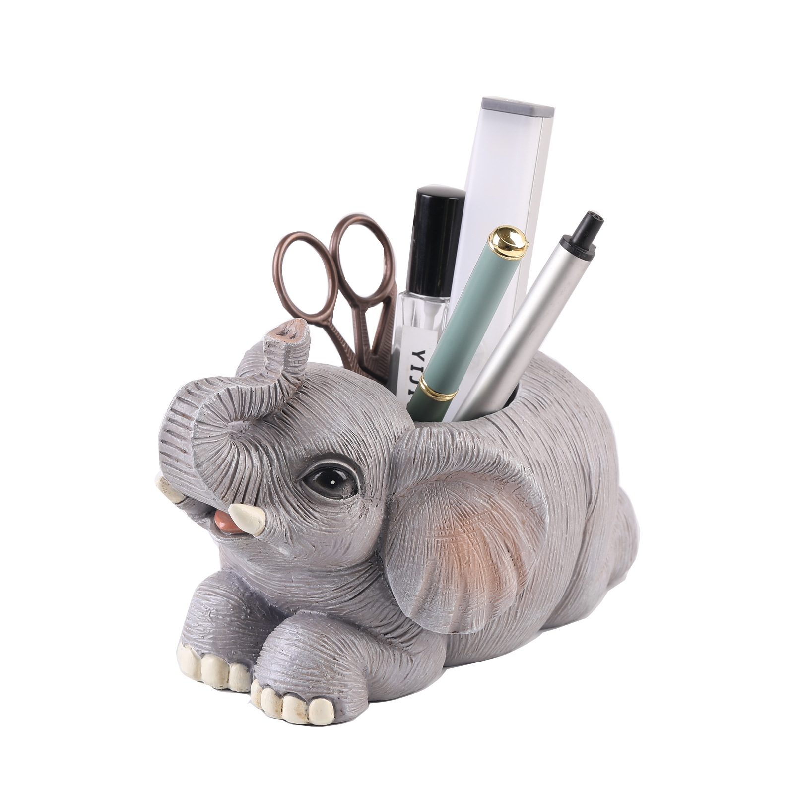 Creative Cute Elephant Multifunctional Desktop Pen Holder Amazon Bathroom Toothbrush Storage Home Decoration Resin Ornaments