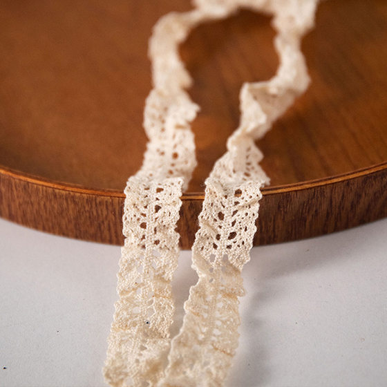 Stretch apricot lace garment accessories decorative handmade DIY neckline sleeve skirt material width 2.5CM