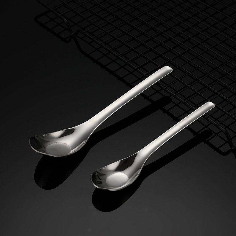 304 Stainless Steel Ingot Spoon Thickened and Deepened Spoon Household Soup Spoon Children's Baby's Kindergarten Spoon Small Spoon