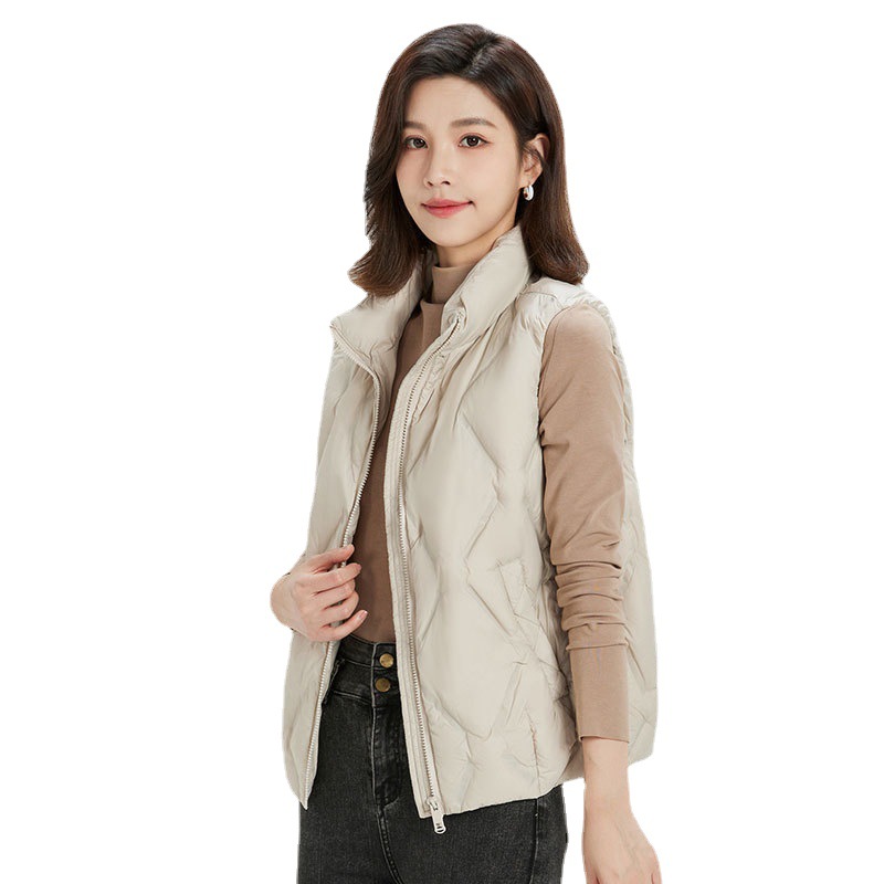 Winter Siyu 2023 Women's 90 velvet lightweight down vest women's Vest Women's striped down jacket plus size