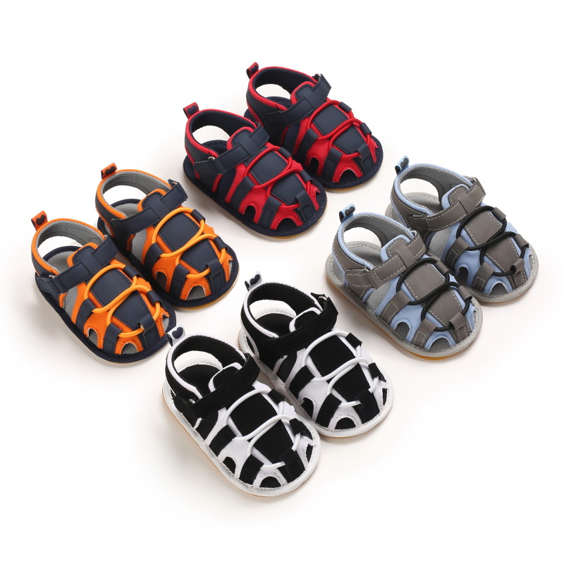 Summer 0-1 years old foreign trade soft rubber sole toddler shoes Baotou sandals newborn baby shoes