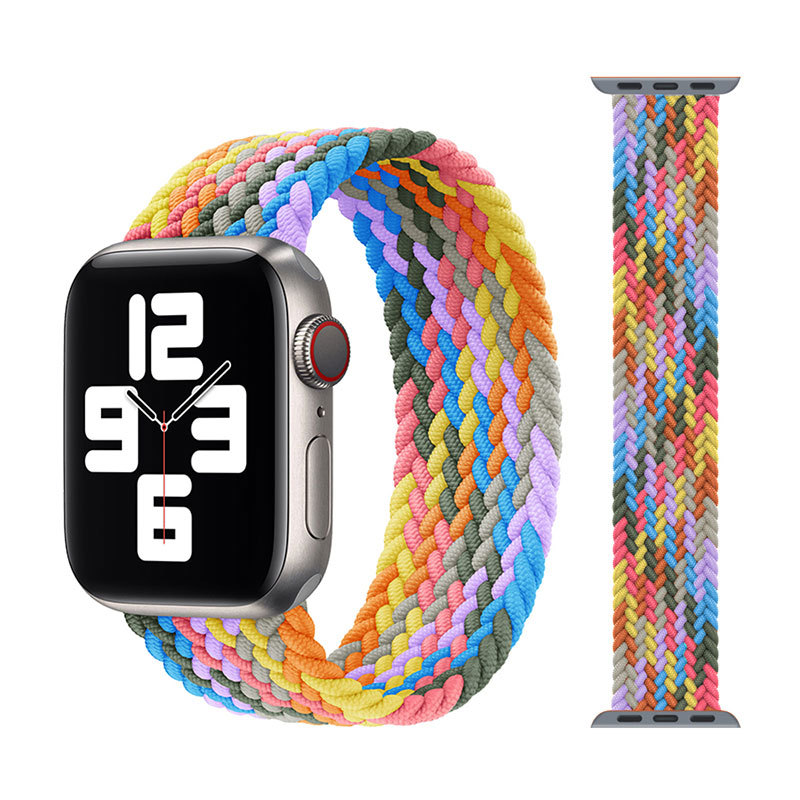 For Apple Watch Apple Watch9 Strap SE87654321 Generation Stretch Single-loop Woven Nylon Strap