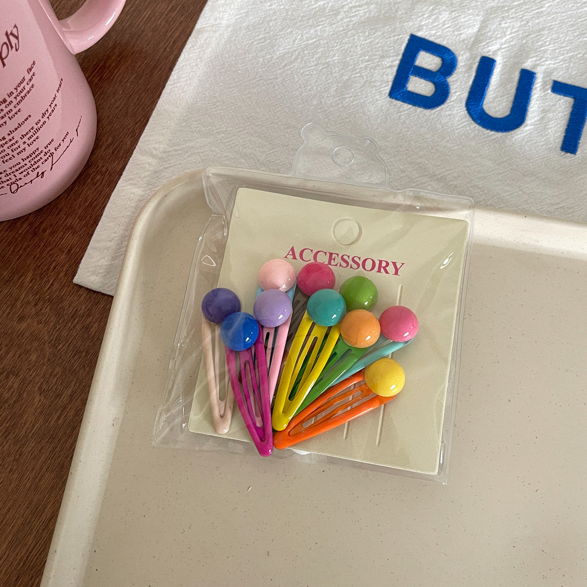 10 Pack Cute Color Bean BB Clip Girl Heart All-match Flower Bow Hairpin Candy Color Hair Accessories_voghion.com