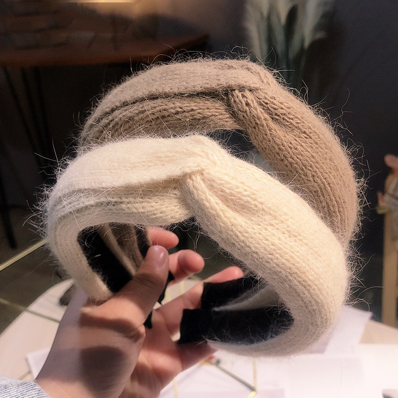 廠家直銷發箍女百搭韓國氣質網紅毛線寬邊壓外出秋冬頭箍發卡頭飾