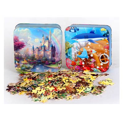 300 Piece Iron Box Puzzle Puzzle S Boys and Girls Toys for Children 5-6-8-10 Years Old Children 7 Puzzle Parent-Child Game