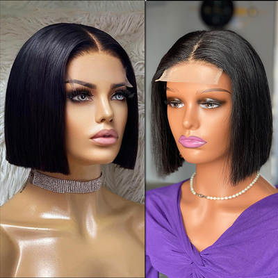 12A Vietnam Bone Straight Bob Human Hair Wigs front lace real wig