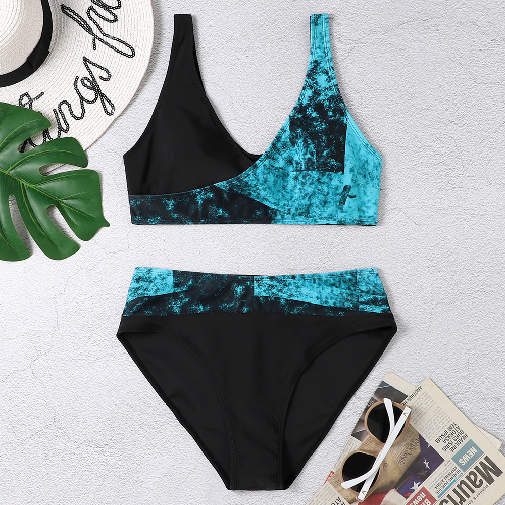 2023 new European and American Foreign trade split printing multi-color high quality sexy bikini swimsuit wholesale and retail
