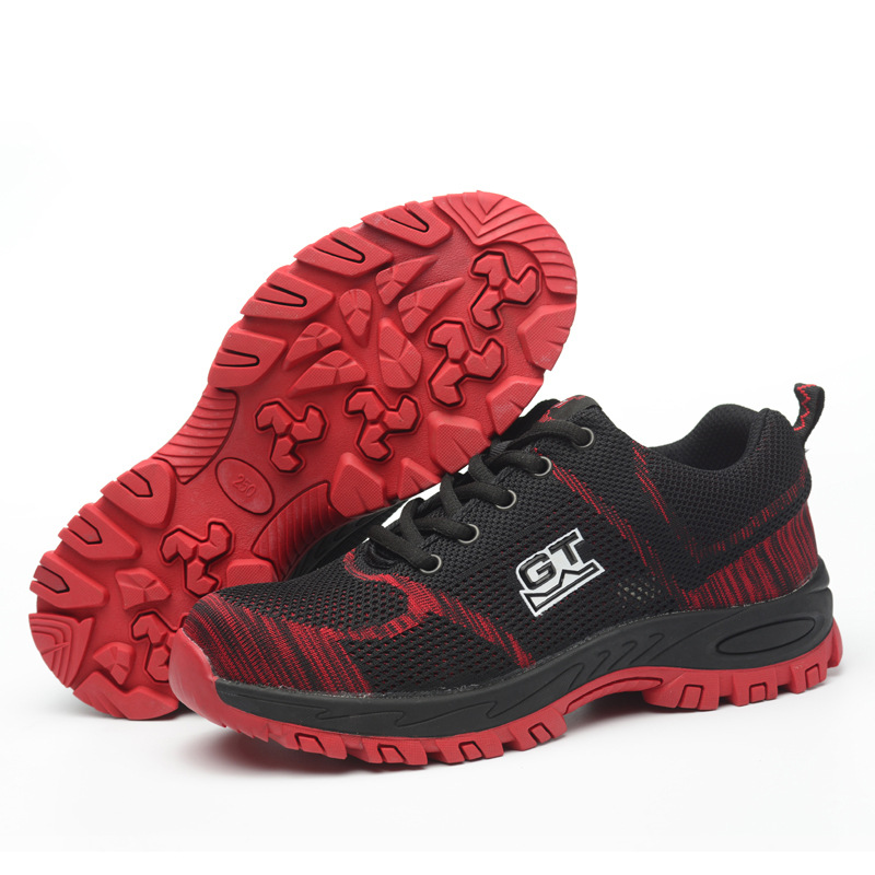 Labor Protection Shoes Men's Summer Breathable Smash-Resistant Puncture-Resistant Steel Toe Lightweight Wear-Resistant Oversole Odor-Resistant Work Shoes