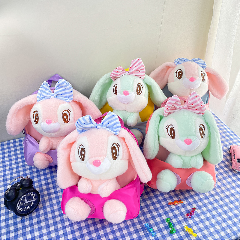 New Children's Backpack Cute Rabbit Doll Student Kindergarten Schoolbag Creative Baby Backpack Wholesale Printing