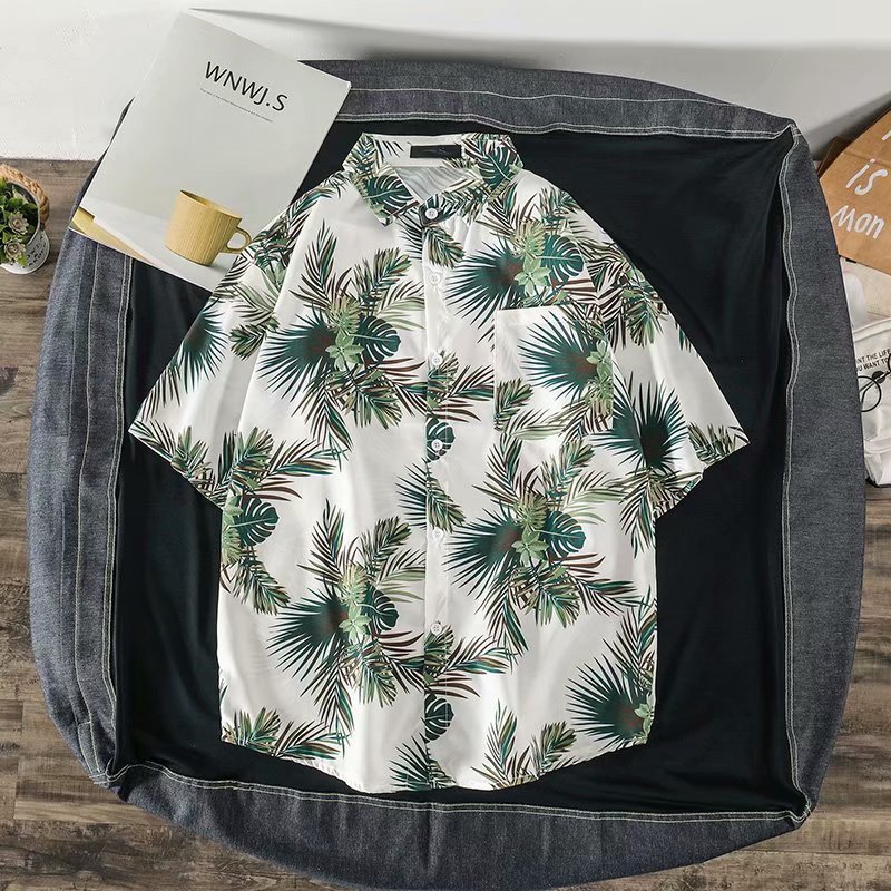 Shirt Men's Summer Short-sleeved Lapel Fashionable Handsome Casual Loose Half-sleeved Shirt Printed Men's Clothes