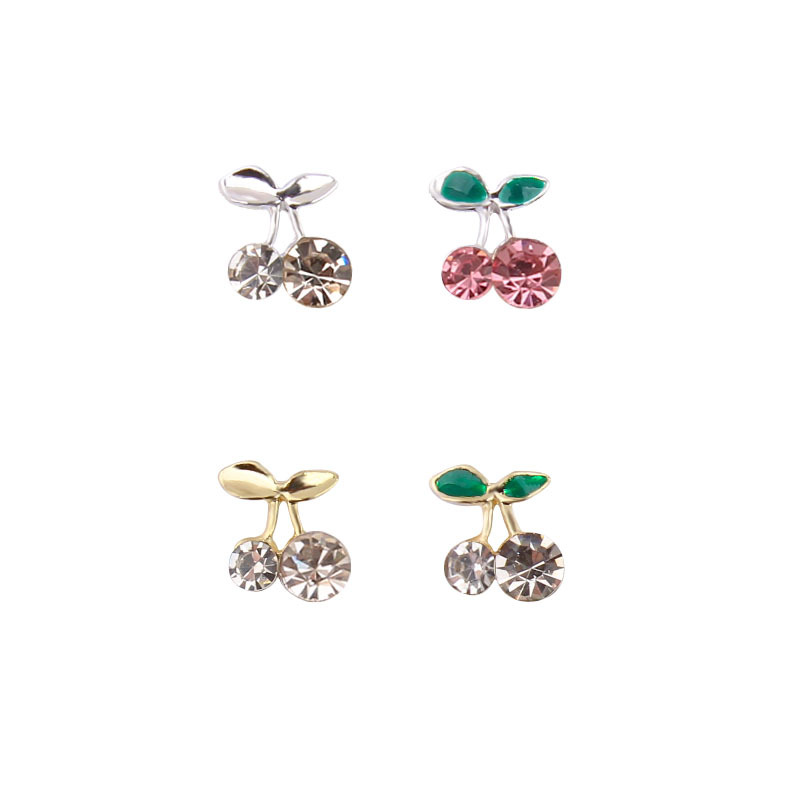 Cross-border hot nail jewelry wholesale oil Cherry alloy Diamond summer cute small fresh super flash nail Diamond