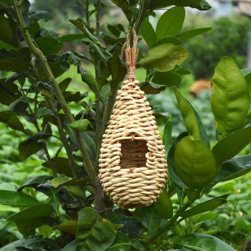 屋外暖かい草織鳥の巣ハウスペット用品装飾吊り鳥かご|undefined