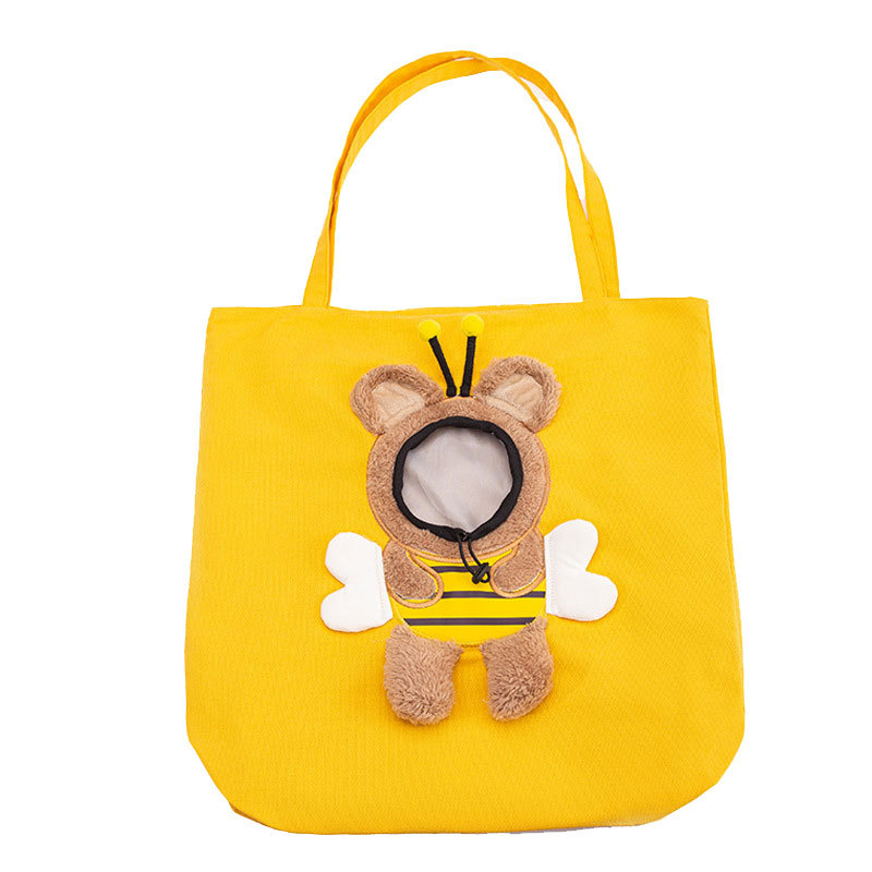 Small Bee Animal-shaped Pet Outgoing Bag Shoulder Bag Kitten Milk Dog Portable Cat Bag Pet Backpack