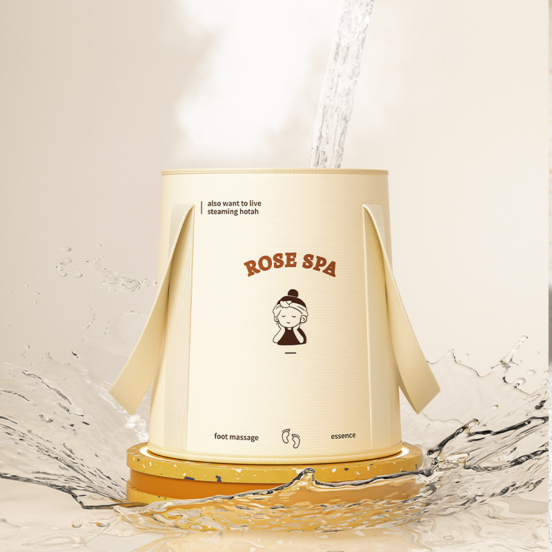 Foldable foot bath bucket foot bath home portable foot bath bucket insulation foot bath bag dormitory deep bucket over calf