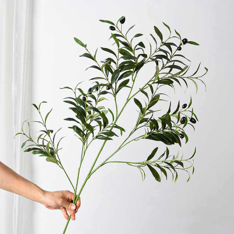 Simulated olive branch 18-fork olive leaf olive fruit olive branch engineering decoration home wedding supplies manufacturer wholesale