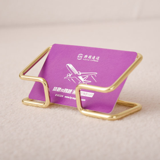 New Product Recommended Simple Cut Out Business Card Box Creative Iron Linear Business Card Holder Desktop Business Card Display Stand