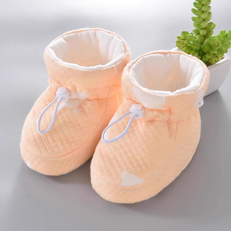 Baby shoes autumn and winter thick warm soft bottom 0-3-6-12month baby shoes socks cotton shoes 1 year old toddler front shoes
