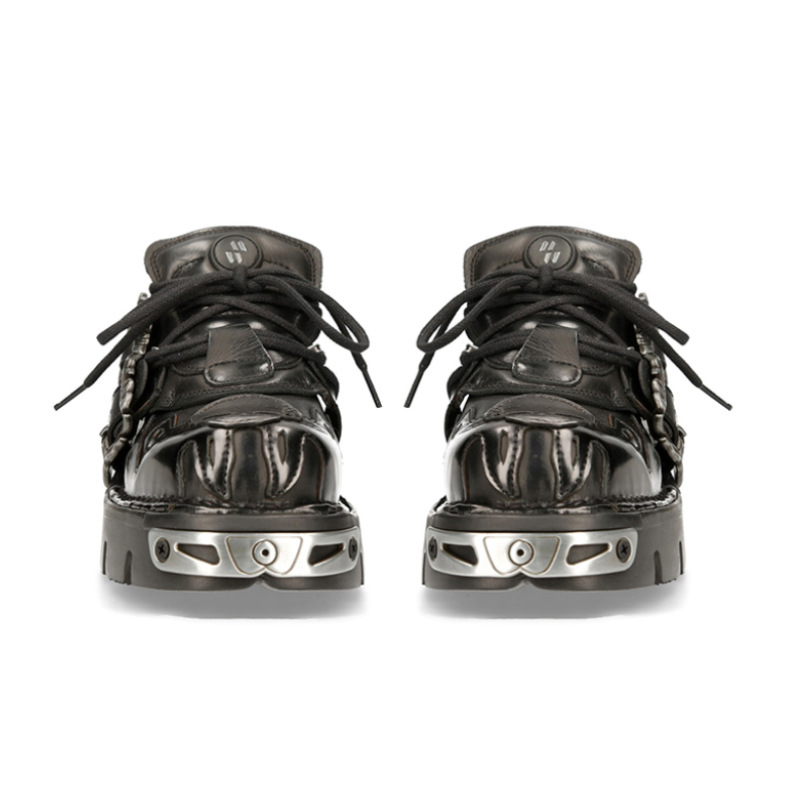 Men's and women's retro rock shoes 2022 new dark punk leather shoes metal niche low-top platform shoes