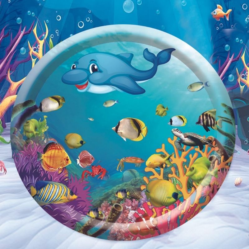 Cross-border hot sale infant inflatable racket water pad environmental protection PVC ocean world round racket pad in stock wholesale