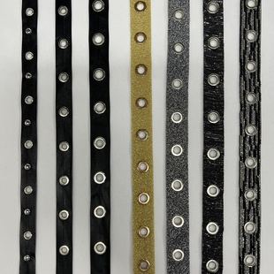 Factory spot wholesale nail eyelet ribbon fluorescent herringbone cotton ribbon metal air eye Belt garment accessories