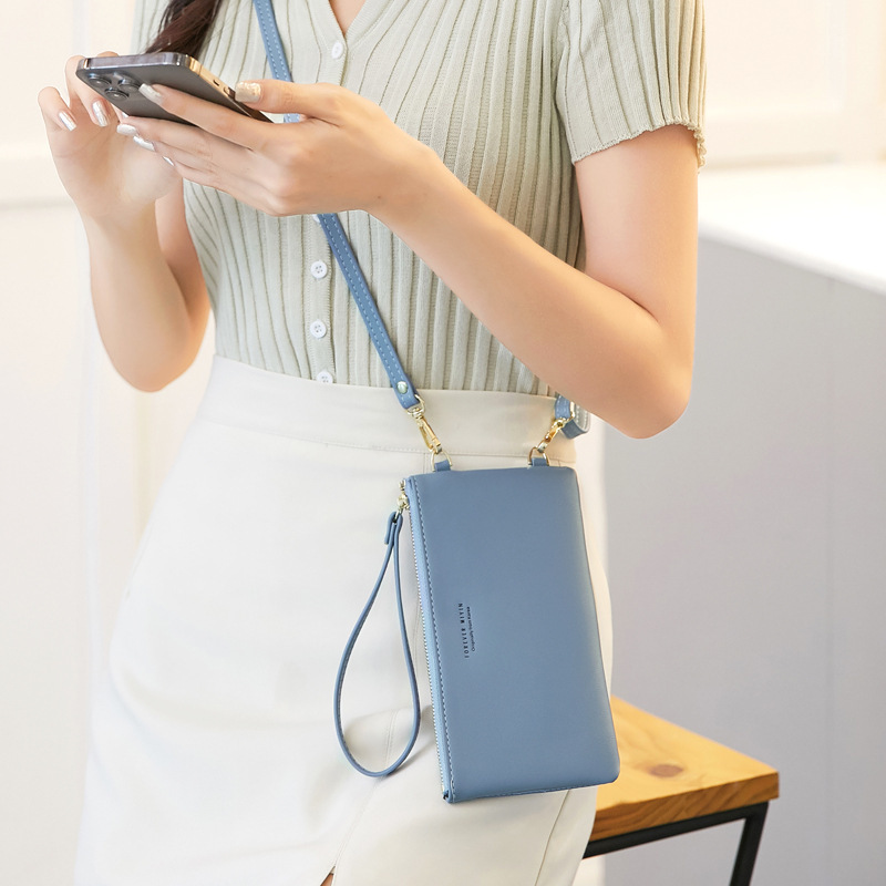 Touch Screen Phone Bag Women's Crossbody 2023 New Solid Color Simple Phone Bag Wallet Women's Korean Mini Shoulder Bag