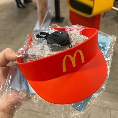 McDonald's Hat sun hat play house toy suit walkie-talkie hat McDonald's red hat wheat hat