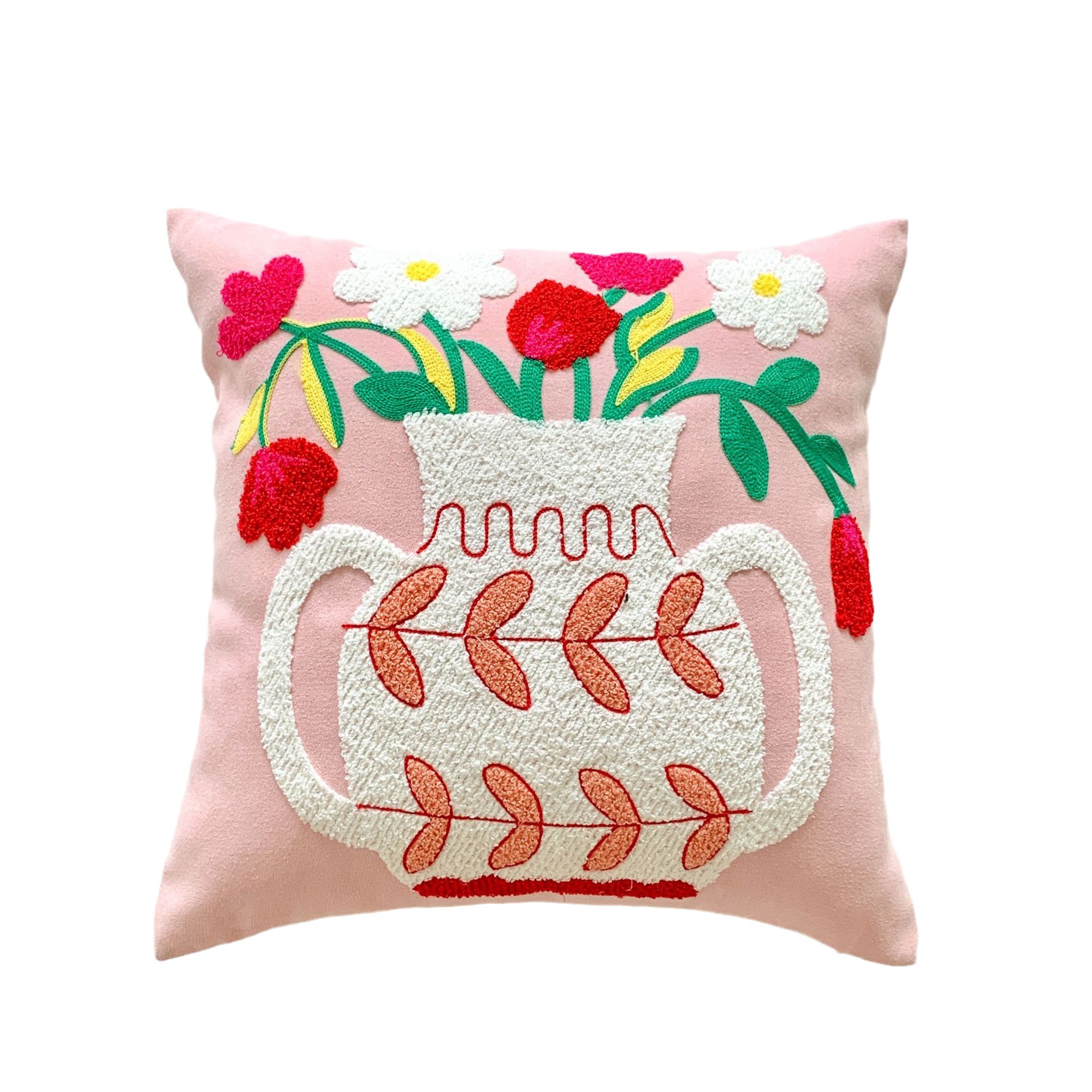 Light Luxury Cream Ins Style Pillow Girl Tulip Plush Pillow Living Room Cute Sofa Pillow Bedroom Cushion