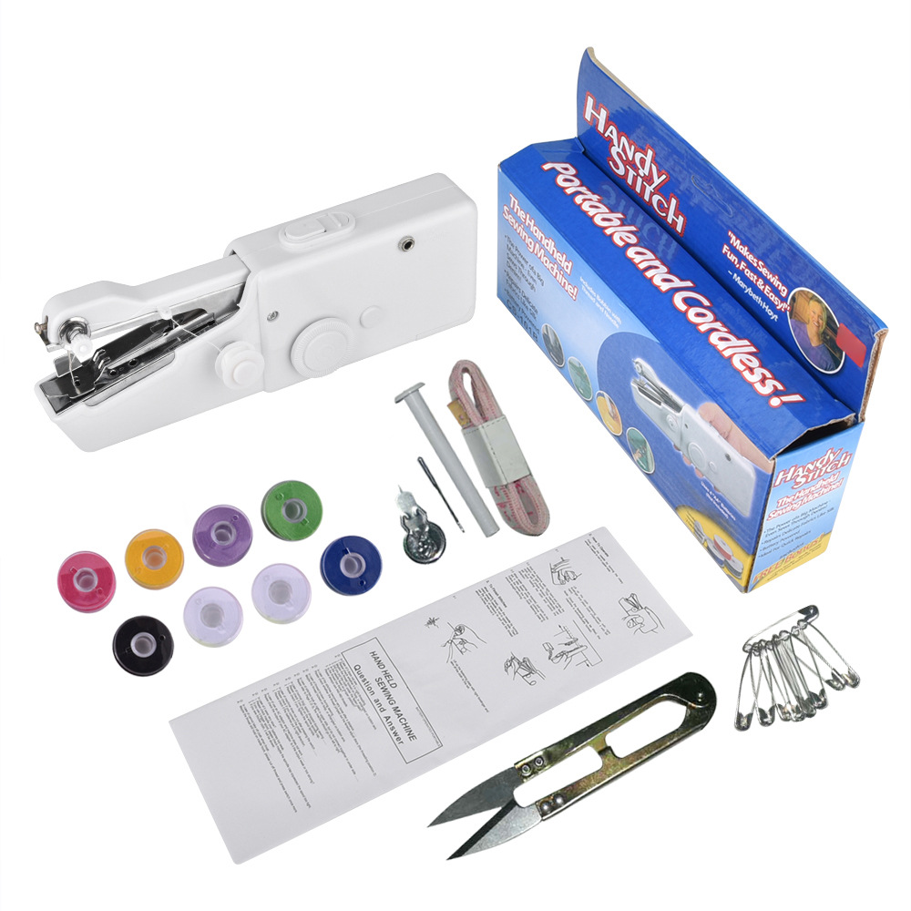 Cross-Border explosion hand-held portable electric sewing machine household mini sewing clothing fabric sewing tool set