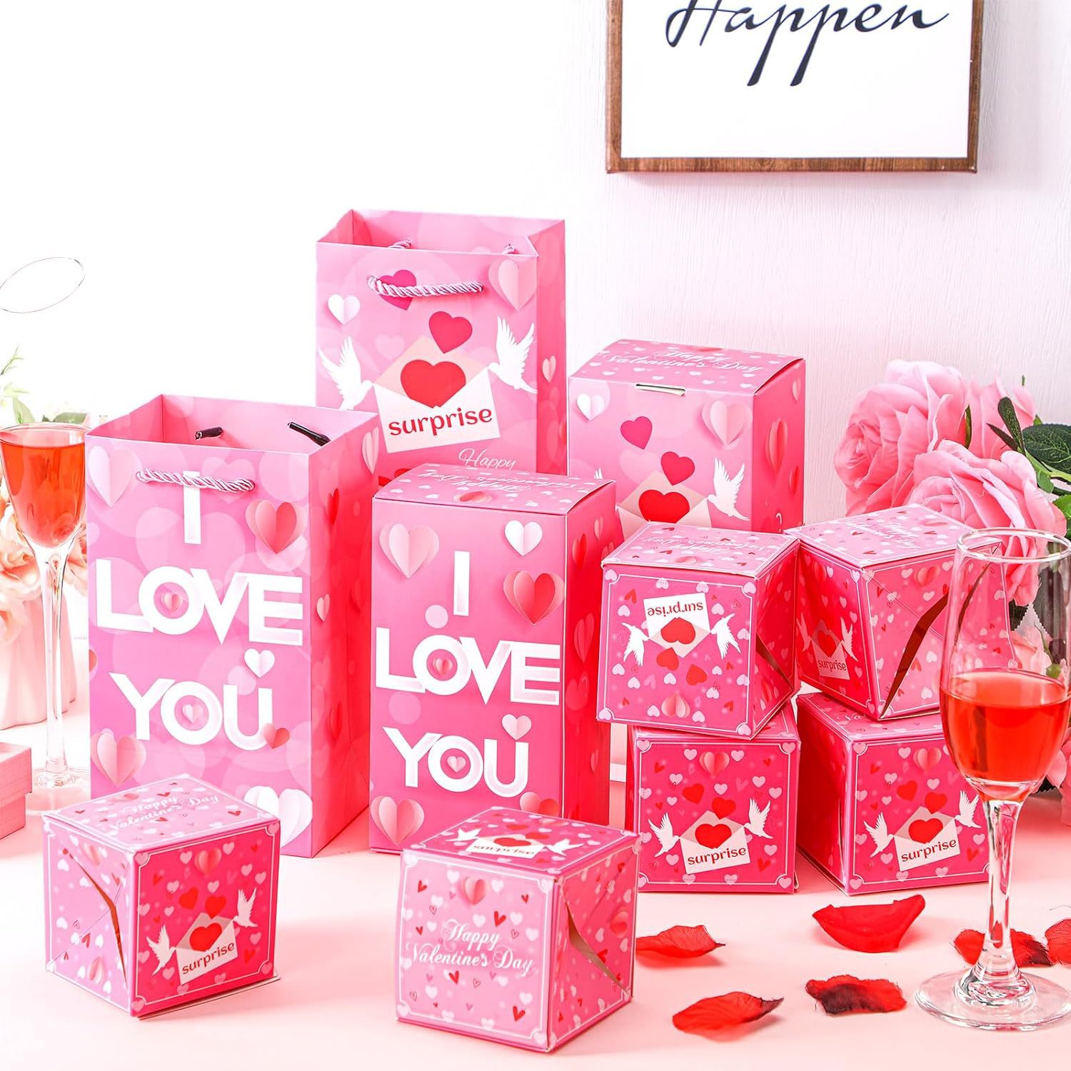 Cross-border e-commerce Amazon popular Valentine's Day surprise jump box birthday creative gift box bounce red envelope gift box