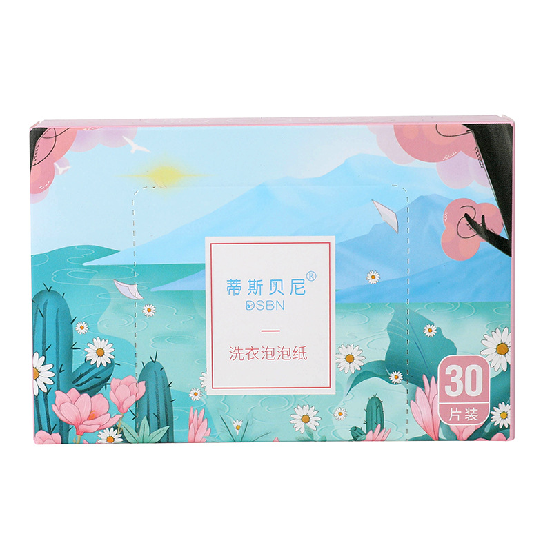 Laundry Bubble Paper 30 Pieces Fragrant Laundry Bubble Pieces Decontamination Lasting Fragrant Laundry Pieces Deep Cleaning Color Protection