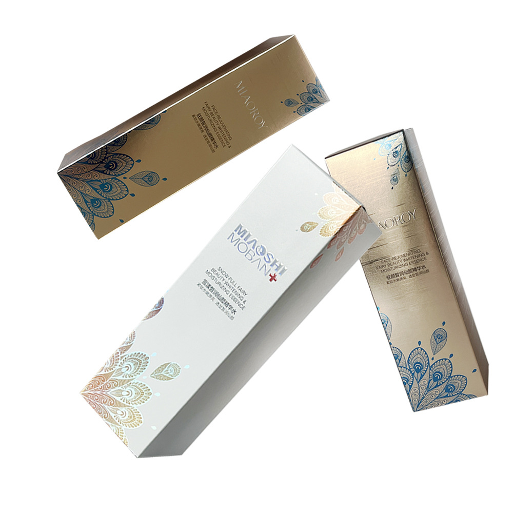 Cosmetic color box frosted printing gold and silver cardboard packaging box custom mask box essential oil packaging carton customization