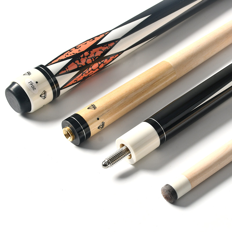 American-style large-head billiard cue 1/2 two-section billiard cue Chinese-style Nine-ball solid wood 57-inch billiard cue