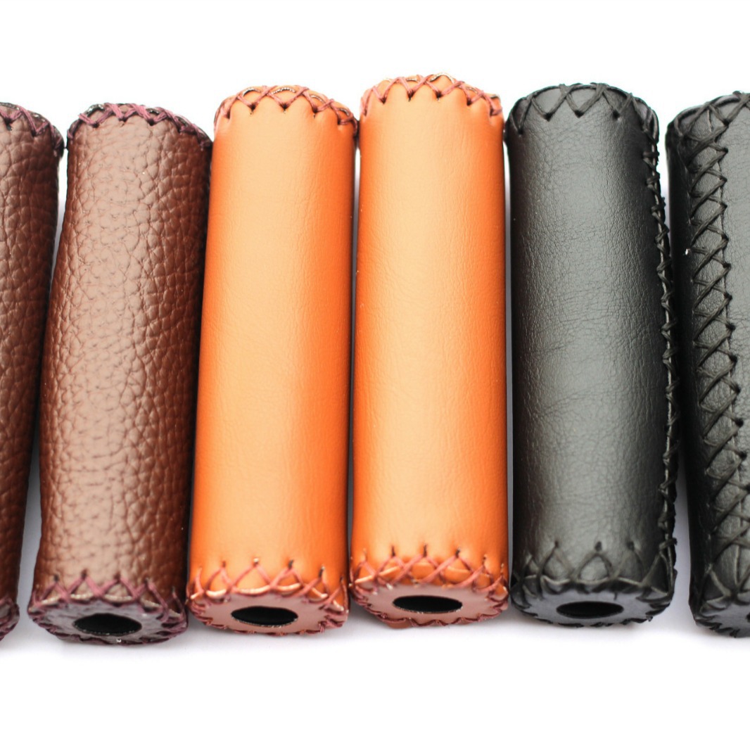 Bicycle retro hand sewing handle cover high elastic soft leather handle gloves Road folding car leather handle cover dead flying PU handle cover