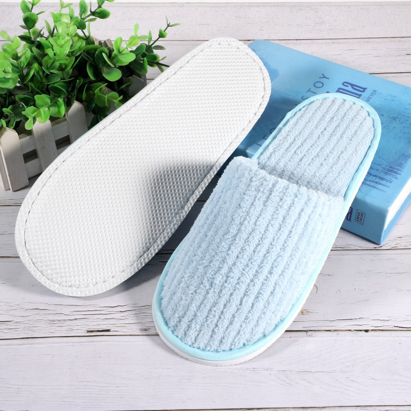 Factory supply disposable coral fleece slippers hotel homestay home hospitality EVA thick bottom 10 pairs of postage