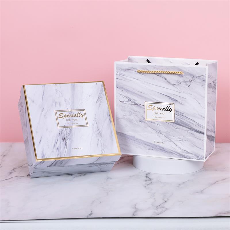 Marble Pattern Set Gift Box Wedding Candy Accompanying Gift Box Birthday Gift Box Empty Box Spot