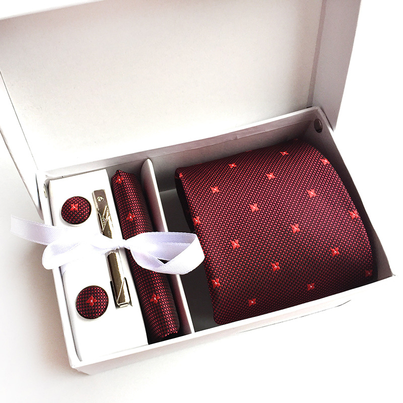 Men's Tie Spot Gift Box 6 Pieces Set Group Tie Business Dress Wedding Tie Factory Wholesale