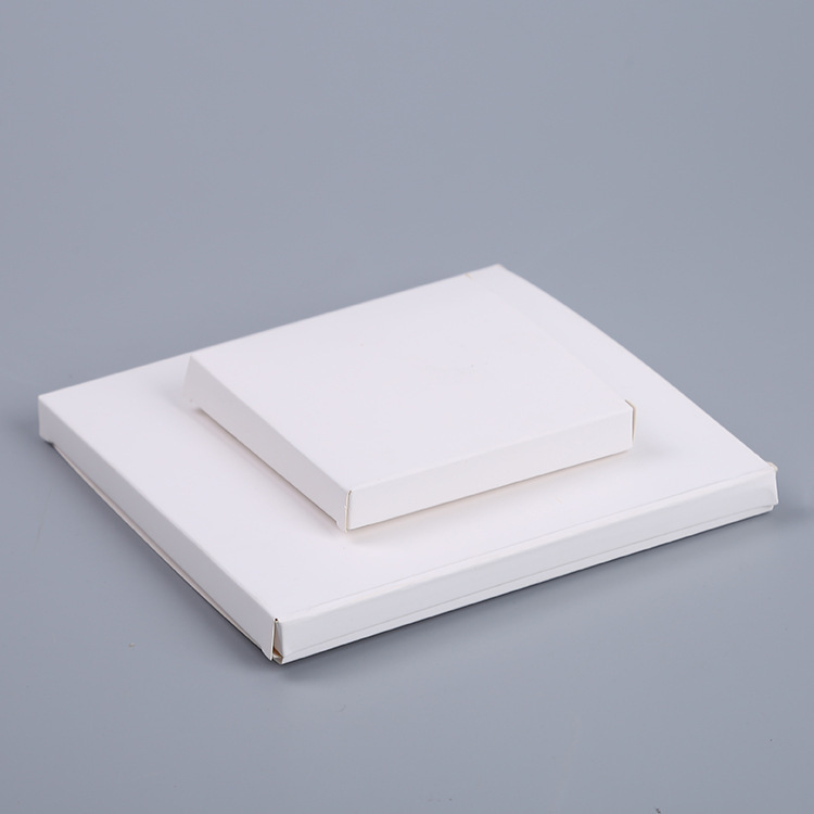 101-110mm supply spot blank packing box solid color Square small white box wholesale white cardboard double flat box