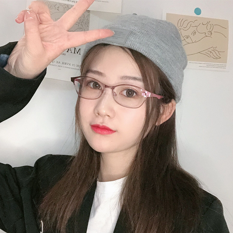全款商務金屬防藍光眼鏡女士配近視鏡有度數50-600度成品學生