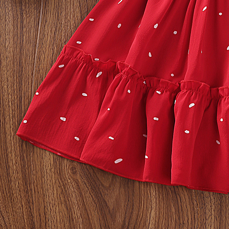 Girls dress explosions foreign trade children's clothing 2025 summer new western style wave point children's short sleeve princess skirt wholesale