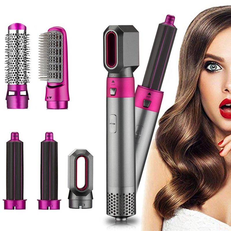 New five-in-one curling hair stick hot air comb automatic hair absorption dry and wet dual-purpose straight hair comb hair dryer wholesale