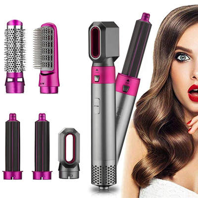 New five-in-one curling hair stick hot air comb automatic hair absorption dry and wet dual-purpose straight hair comb hair dryer wholesale