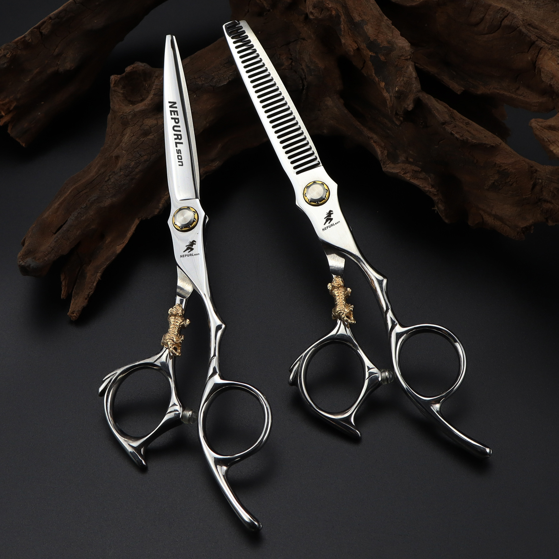 6.0 inch LYEX-21 dovetail hairdressing scissors Barber scissors flat scissors bangs tooth scissors thin scissors small golden tiger