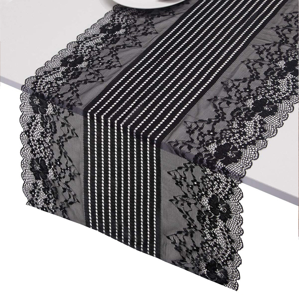 Lace table runner French romantic white black lace table runner wedding decoration a generation of 38cm wide